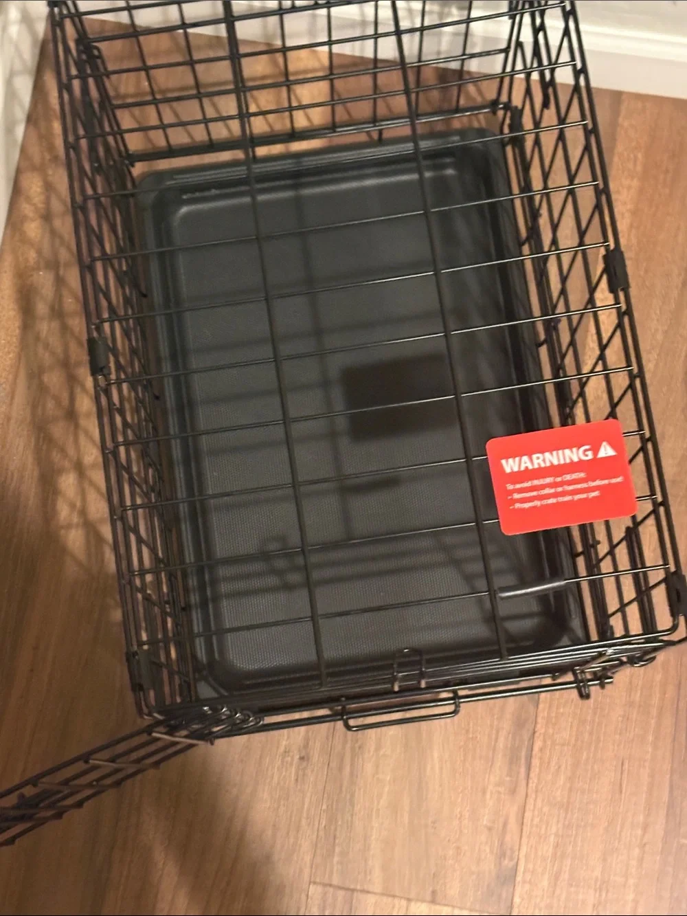 Black Metal Wire Dog Crate Carrier with Removable Tray